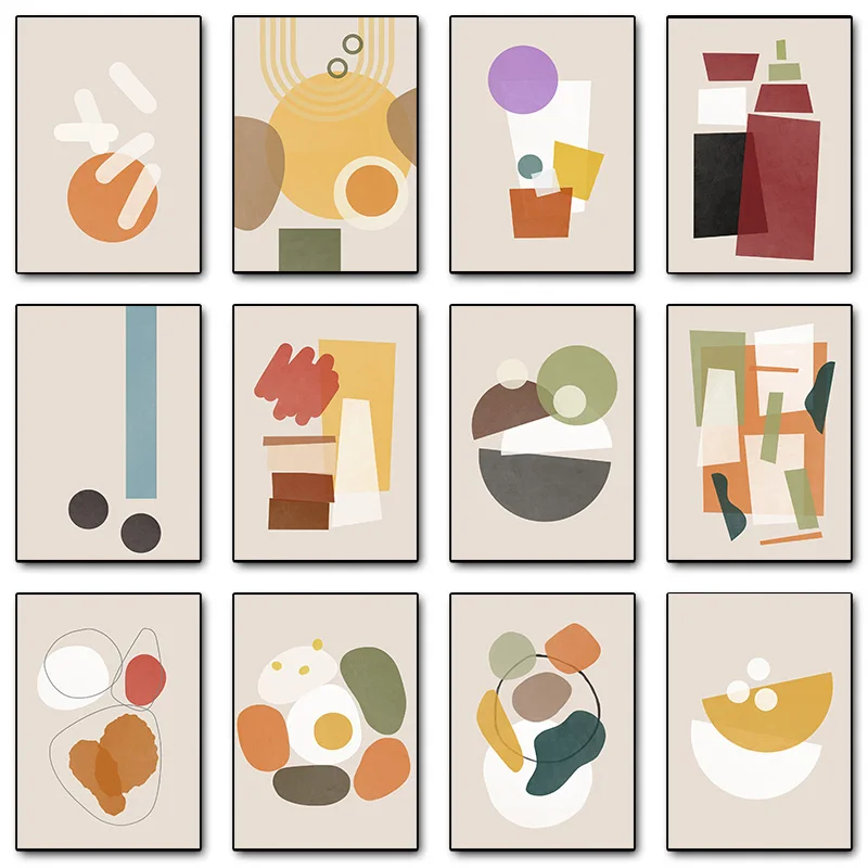 Bibimbap de comida abstracta, envoltura de repollo de cerdo coreano, impresión de póster de Ddukki, imágenes artísticas de pared, pintura en lienzo, regalo de decoración del hogar para habitación