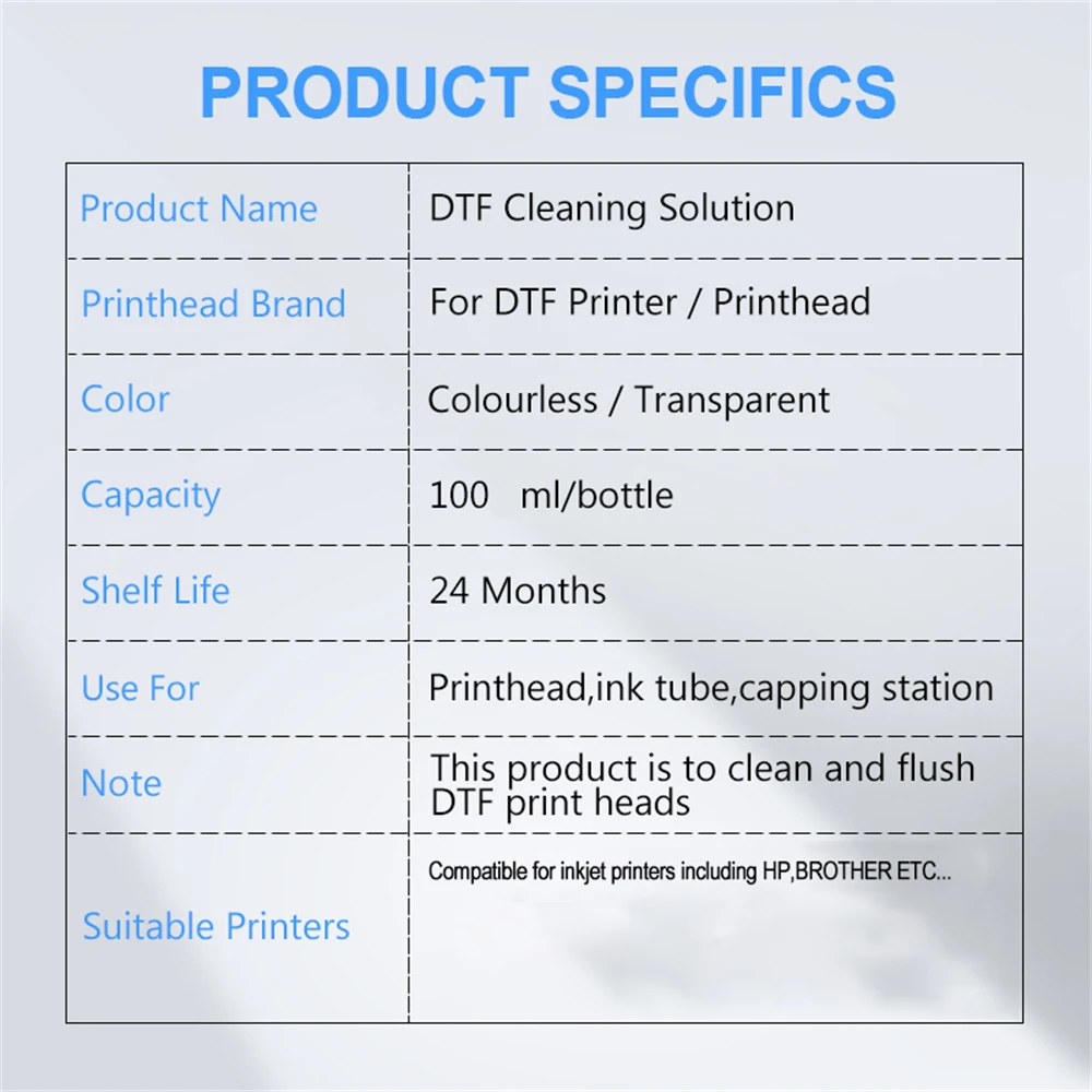 Printhead DTF INK Repair Cleaning Solution Kits Print Head Clean Tool Sets For Inkjet printers including HP Canon Epson Brother