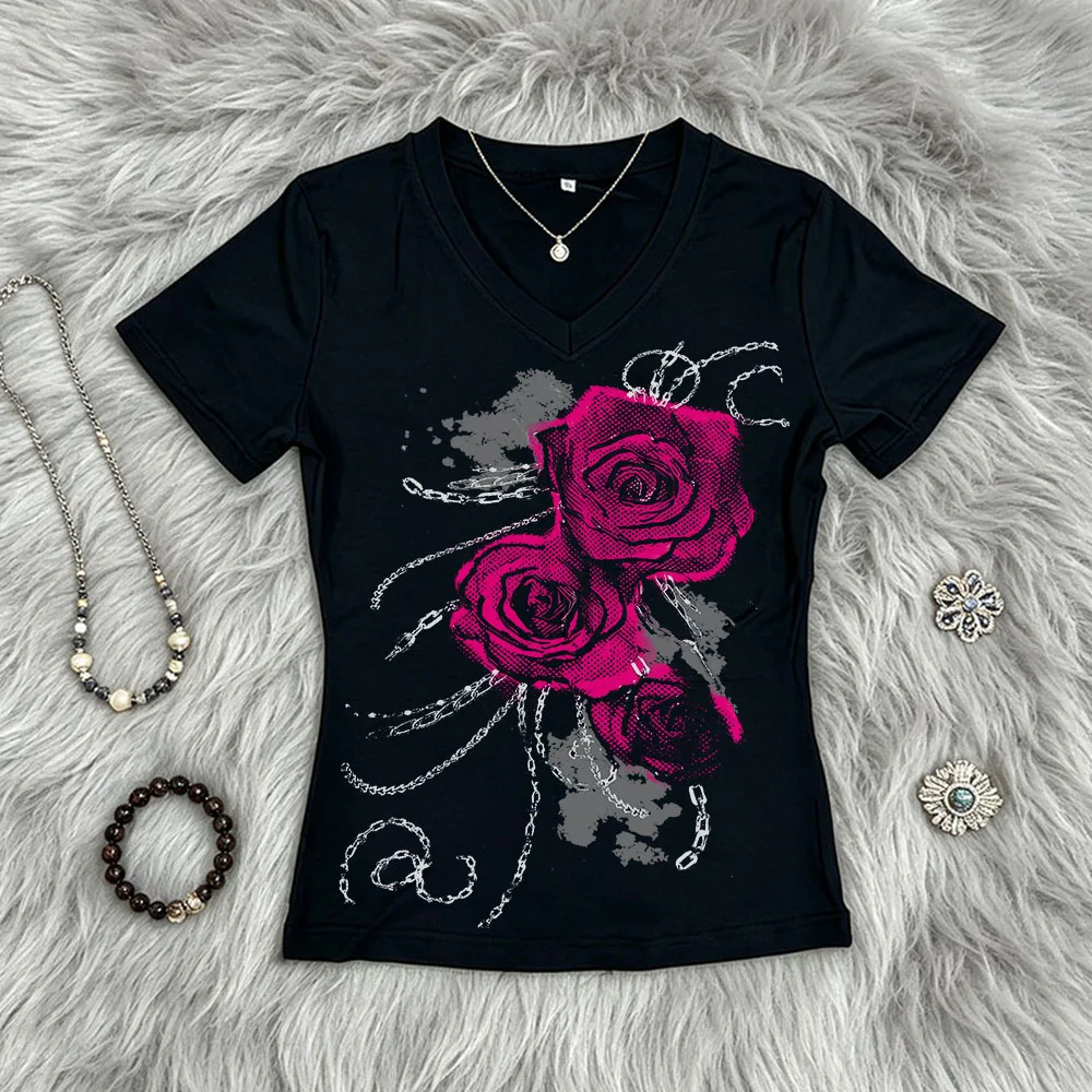 2000s Top Girl's First Girl Style Kawaii Kpop Baby T-shirt Y2k Women's Top Gothic Women's Cut Garbage Can Y2k