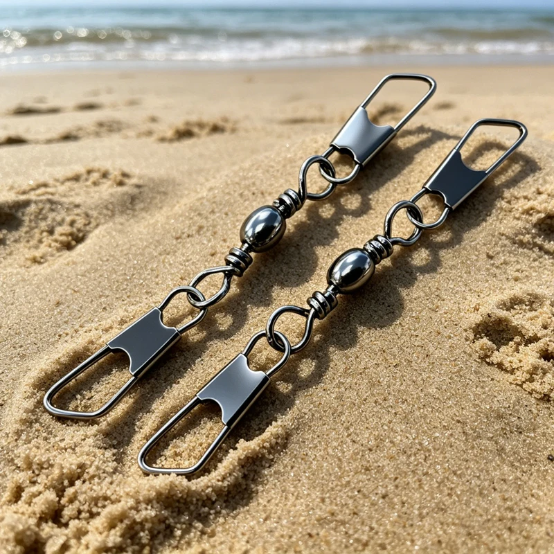 30/60Pcs Barrel Swivel with Duo Lock Snap Stainless Steel Fishing Connector for Saltwater Tackle