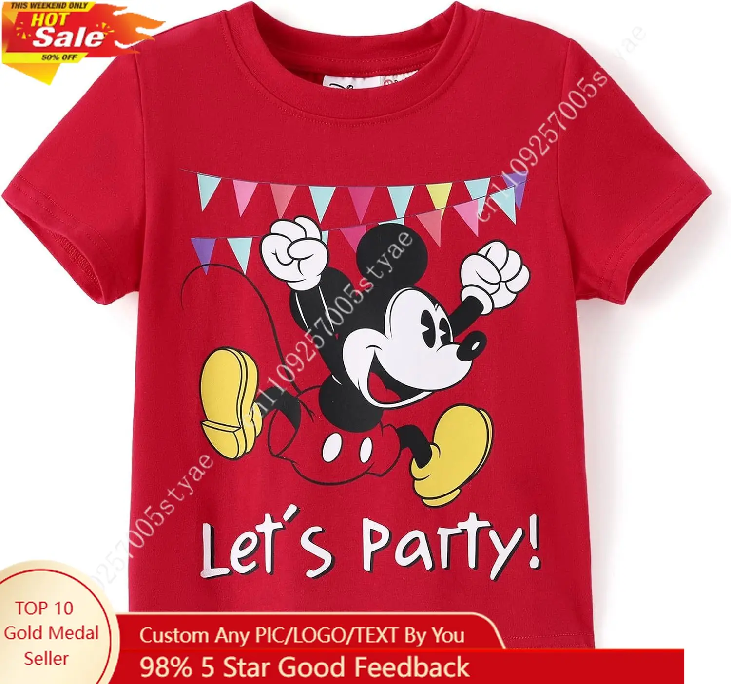 

Disney Marvel Minnie Mickey Frozen Stitch Princess Birthday Girl Shirt Boys and Toddler Short-Sleeve Graphic T-Shirt 2-9Y