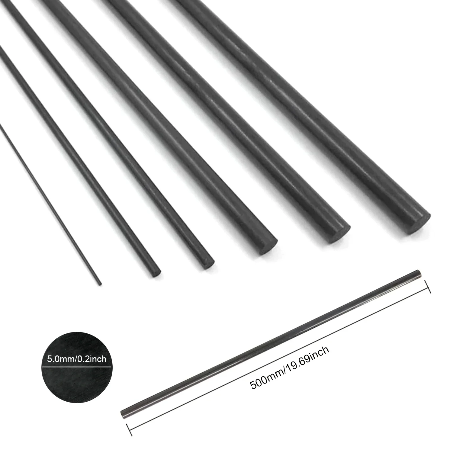 Loacea 10 Glasfaserstäbe – Durchmesser 1/1,5/2/2,5/3 Mm, Länge 500 Mm, Flexibel Und Stabil, Aus Glasfaserverstärktem Kunststoff (GfK)