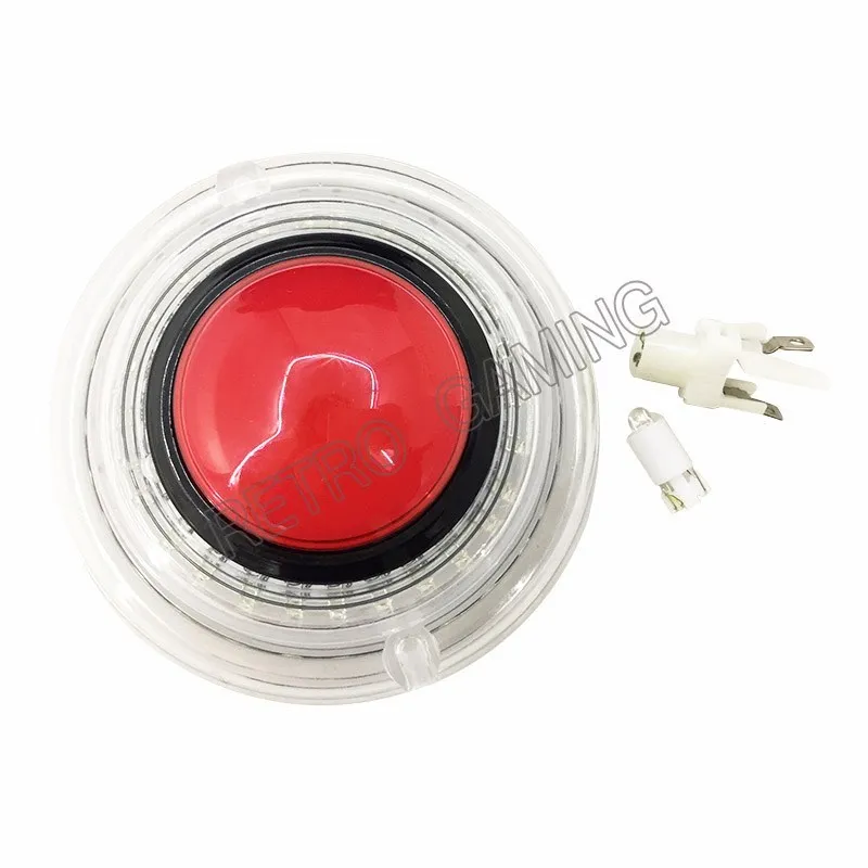 80MM renkli yanıp sönen LED ışık Push Button şeffaf yuvarlak Arcade Video oyunu oyuncu Push Button mikroswitch