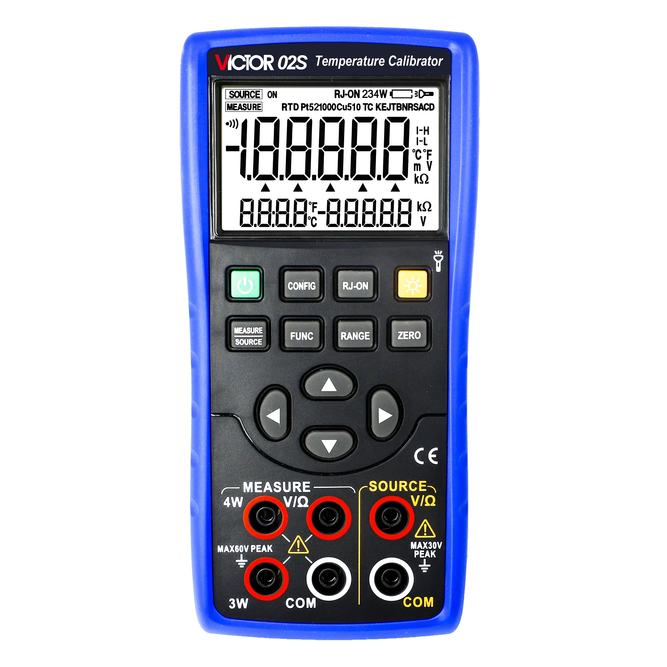 VICTOR 02S Thermocouple Calibrator Imput And Output Source 8 Types Of Thermocouple Measurement (R/S/K/E/J/T/B/N)