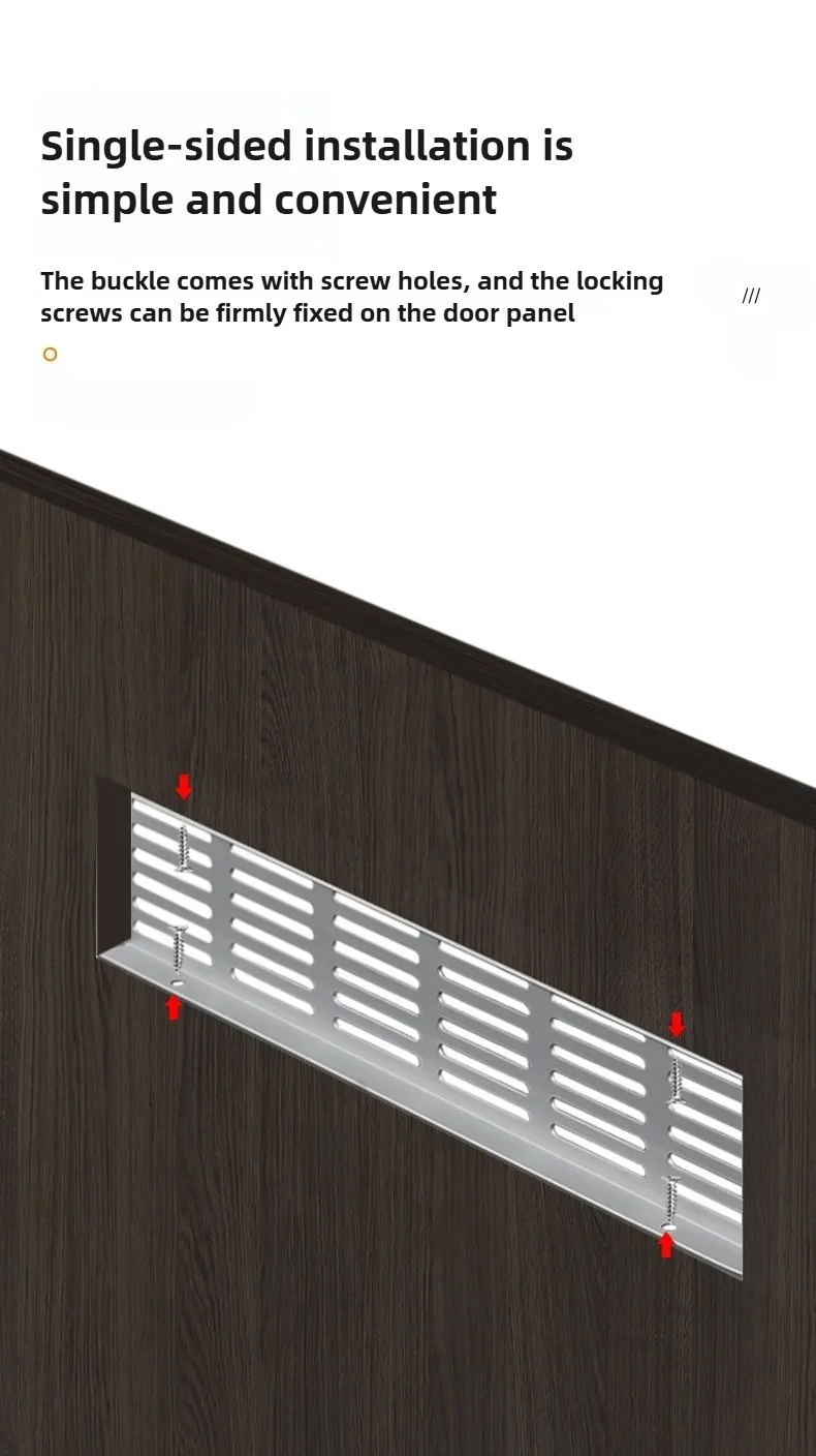 1 Stück Lüftungsgitter, Breite 300 mm, Aluminiumlegierung, atmungsaktives Netz, Länge 300-500 mm, Schrank-Lüftungsnetz, Lochabdeckung, Hardware – Detail 7
