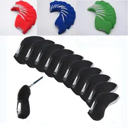 Protector de cabeza de hierro para palos de Golf, juego de cubiertas de cabeza de hierro, Putter de hierro, cubierta protectora para palos, accesorios de Golf, 4 colores, 10 piezas