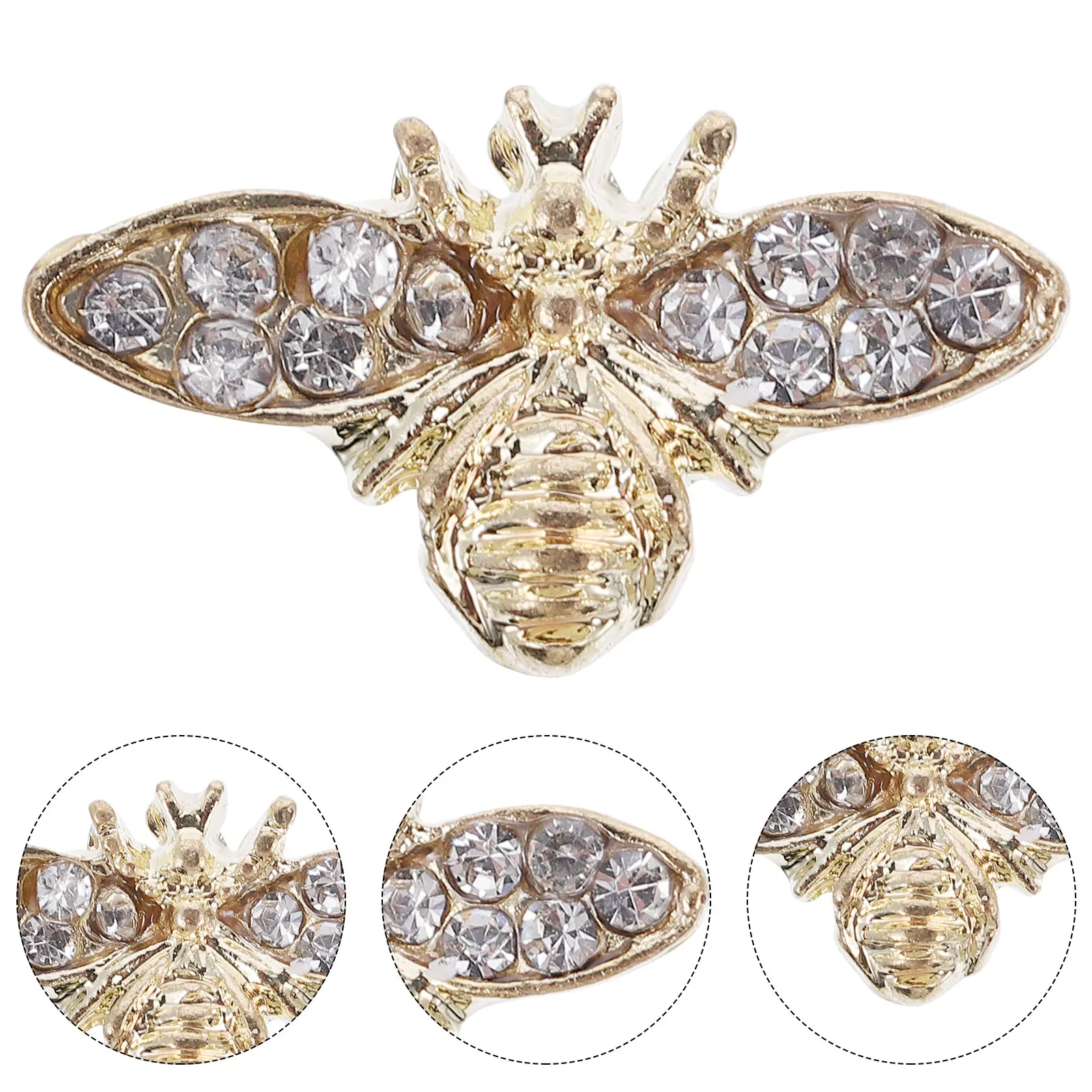 

10 Pcs Nail Accessories Alloy Bee Charms Decorations for Nails White Green Easy to Use Durable
