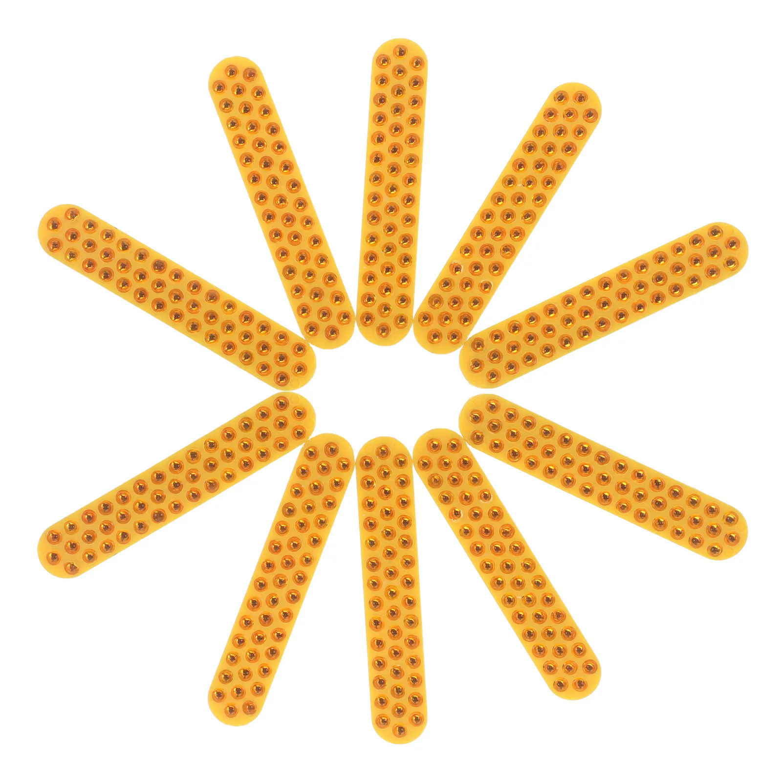 10Pcs Yellow Reflective Pavement Markers 2.95x0.35 Roadside Safety Markers Heavy Duty Reflectors for Driveways Parking