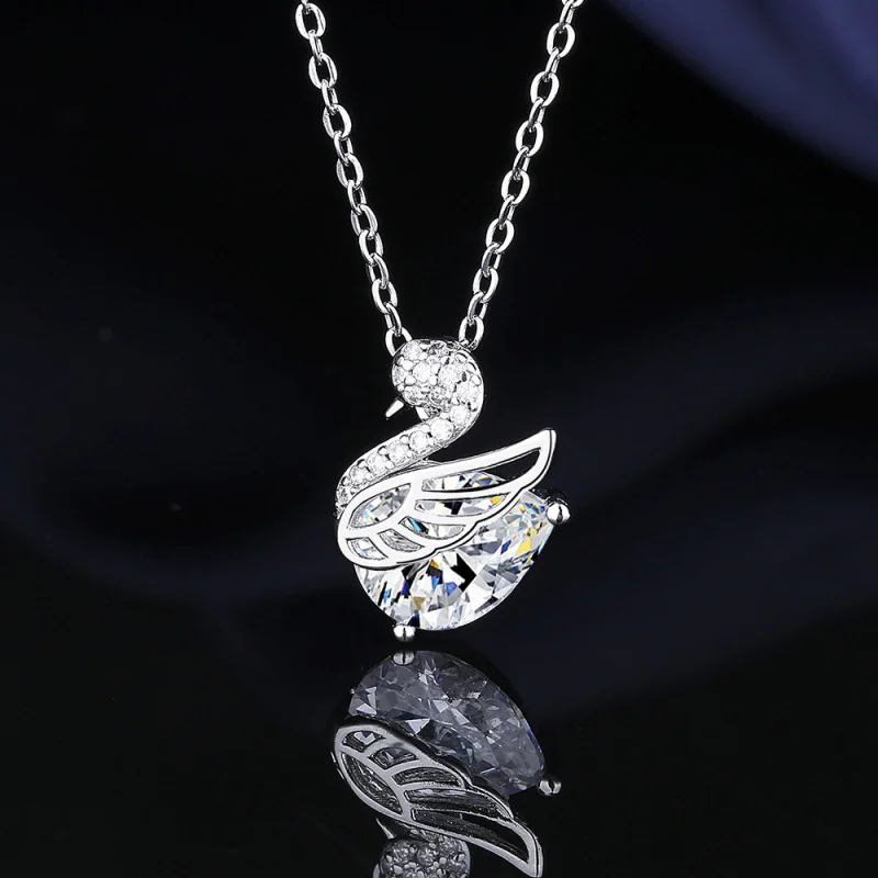 2023 New Little Swan Mozambique Diamond Necklace With Certificate For Light Luxury And Niche Clavicle Chain Pendant