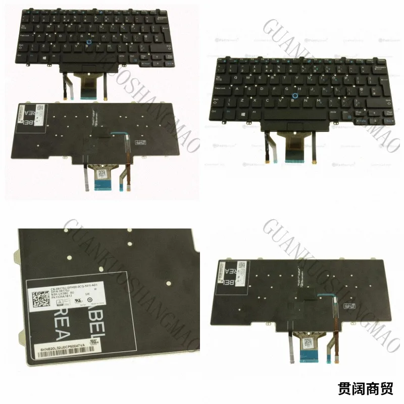 HJY...9170J is suitable for Dell Latitude 5490 7490 5495 laptop backlit keyboard with dual trackpoint