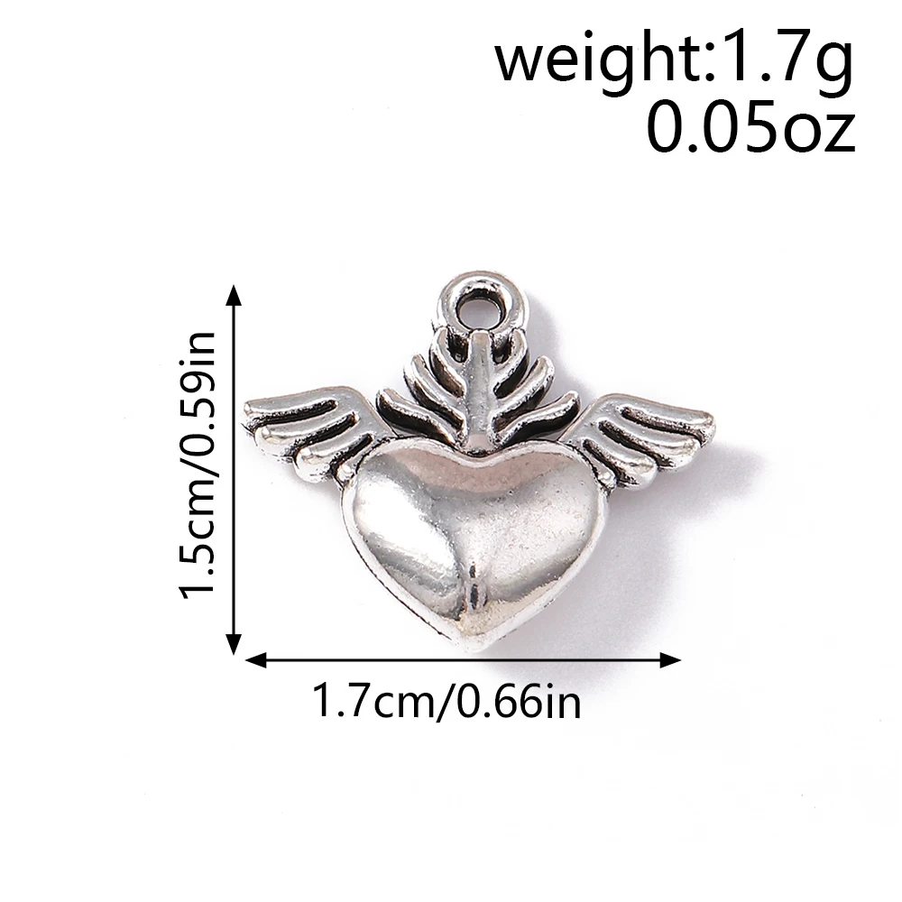 Leslie 10 Stück Vintage Flammen-Heiliges-Herz Talisman-Anhänger aus Legierung, Dornen-Heiliges-Herz-Anhänger für DIY-Schmuckherstellung – Detail 8