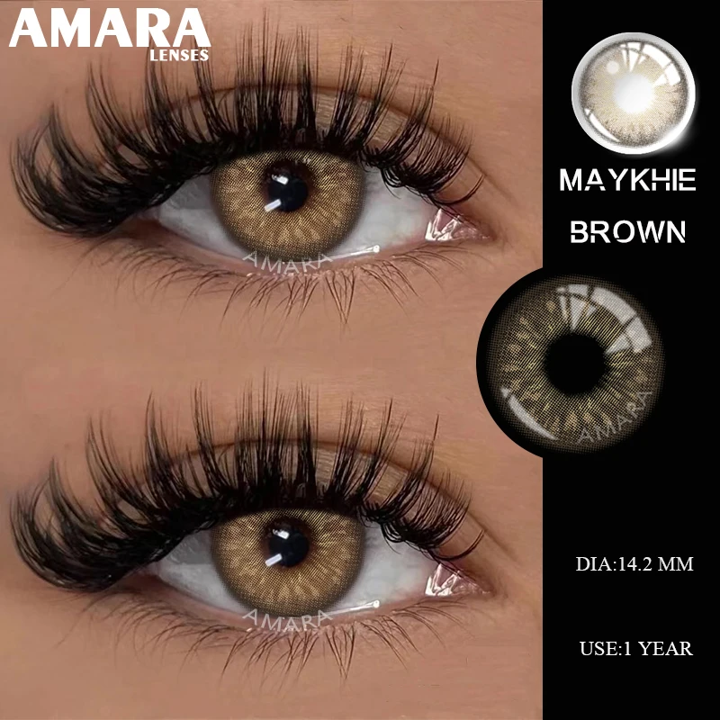 AMARA 1Pair Myopia Lenses Colored Contact Lenses for Eyes Lenses With Diopters Prescription Fashion Lenses Gray Eyes Lens Yearly