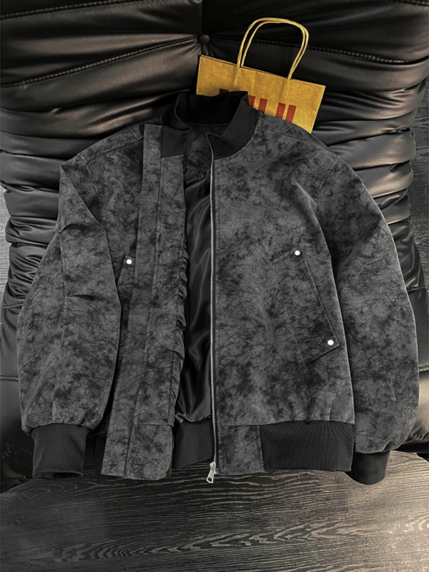 

Мужская куртка-бомбер из матовой искусственной кожи Bla Mat, весна-осень 2026, в американском стиле, с воротником-стойкой, для мотоциклистов, бейсбольная куртка