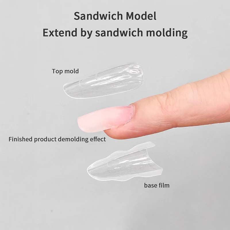 180 Stück/Box Sandwich Dual Nail Forms 15 Size Extensions-Dual Forms Coffin Mandel Nail Forms Salon Nail Art Tools