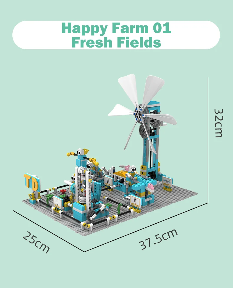 Happy Farm-Electric Interactive STEM Learning Kit Fresh Fields Motorized Plastic Toy Robot for Kids