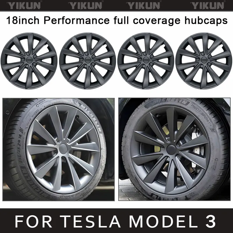 

4PCS Wheel Cover for Tesla Model 3 18-Inch Performance Replacement Blade Hub Cap Automobile Full Rim Cover Accessories 2018-2023