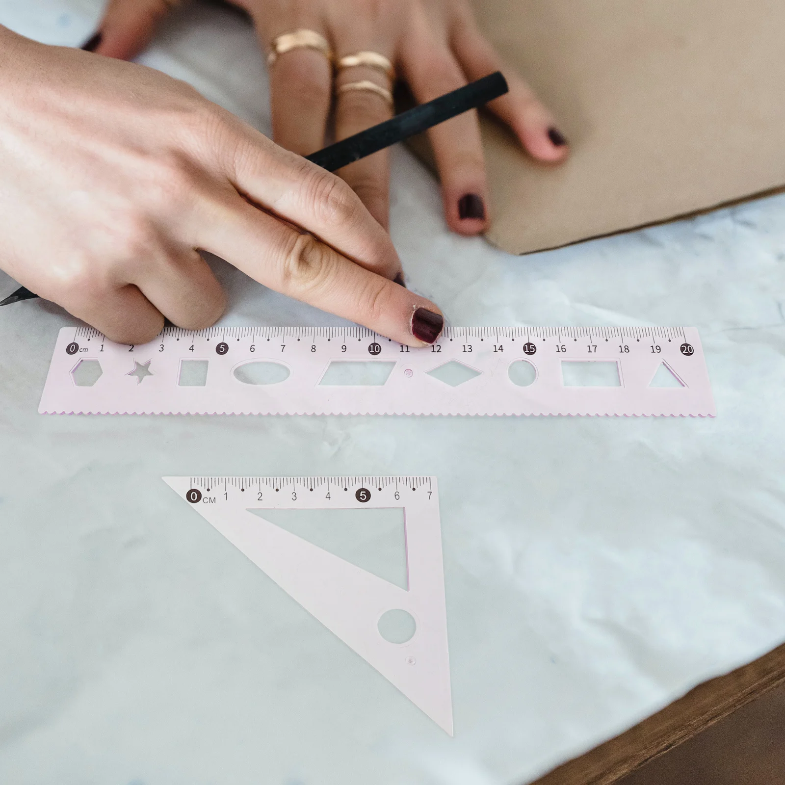 3 set 3 Sets Math Ruler Measuring Geometry Protractor Tool School Office Supply Lightweight Drawing Stationery Students