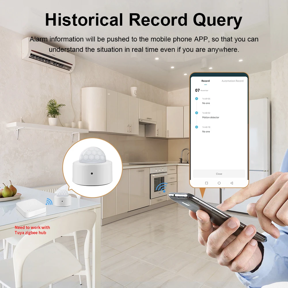 Zigbee Motion Sensors Smart Tuya Human Body Sensor Body Movement PIR ZigBee Motion Wireless Connection Smart Home Security Alarm