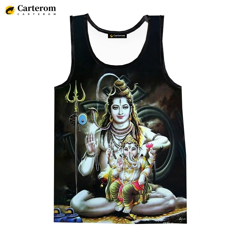 God Hindu God Lord Shiva 3D Digital Printing Tank Tops Fashion Vest Shirts Men Women Cool Oversized Singlets Sleeveless Tees