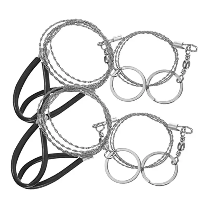 AB09 4Pcs Wire Saw Chain Garrote Wire Rope Chainsaw Survival Pocket Chainsaw Specialty Tools Hand Tool Pocket Tools
