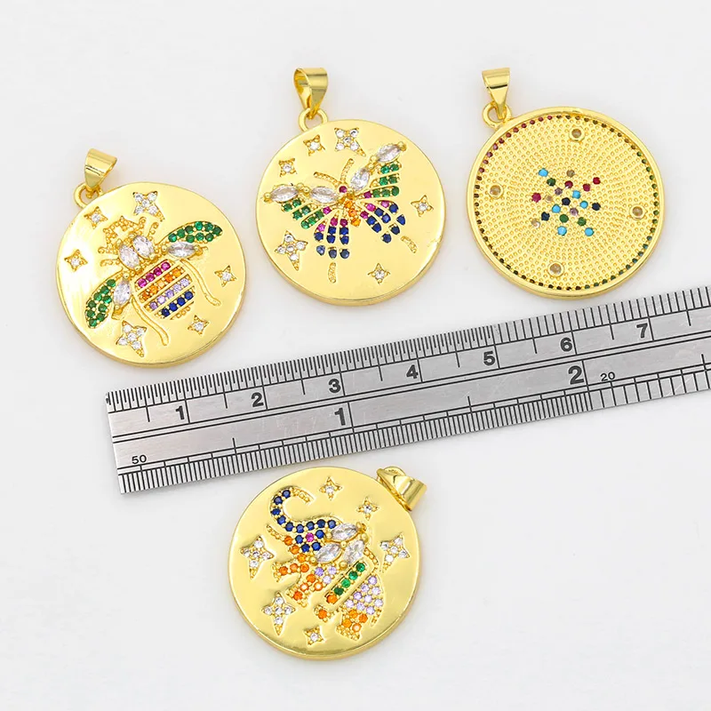 Clearance Gold Filled Butterfly Pendant Decoration For White Stone Bee Pendant CZ Nacklace  Jewelry Making Supplies Pdta020