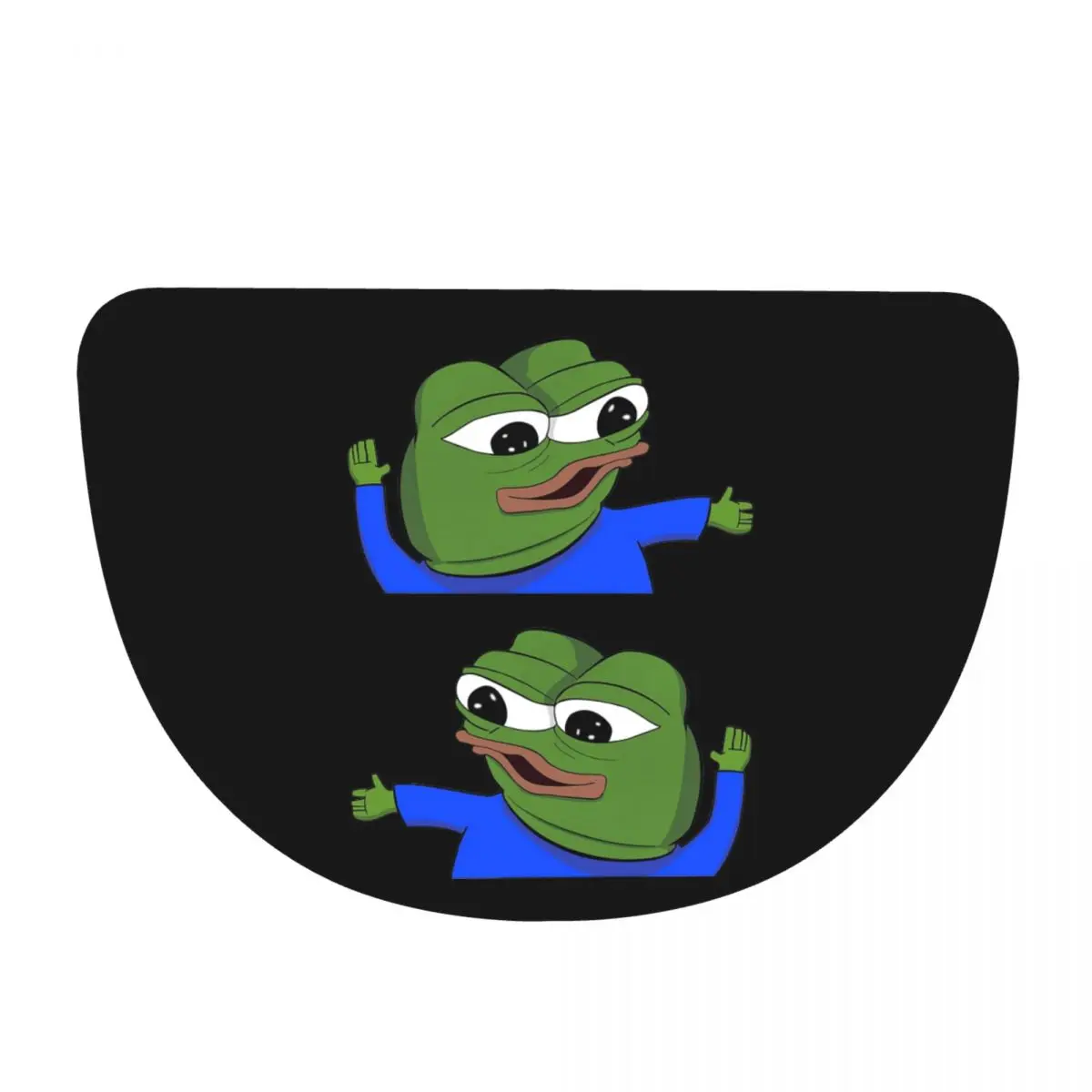 Pepe The Frog Peepo Emote Soft Flannel Half Round Doormat Non Slip Bathroom Mat Absorbent Floor Carpet for Garage