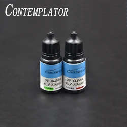 Fly Tying 2bottles Flow&Thick UV Clear Finish Glue Fly Tying Instant Cure UV Resin Glue Fast Drying Fly Fishing Accessories