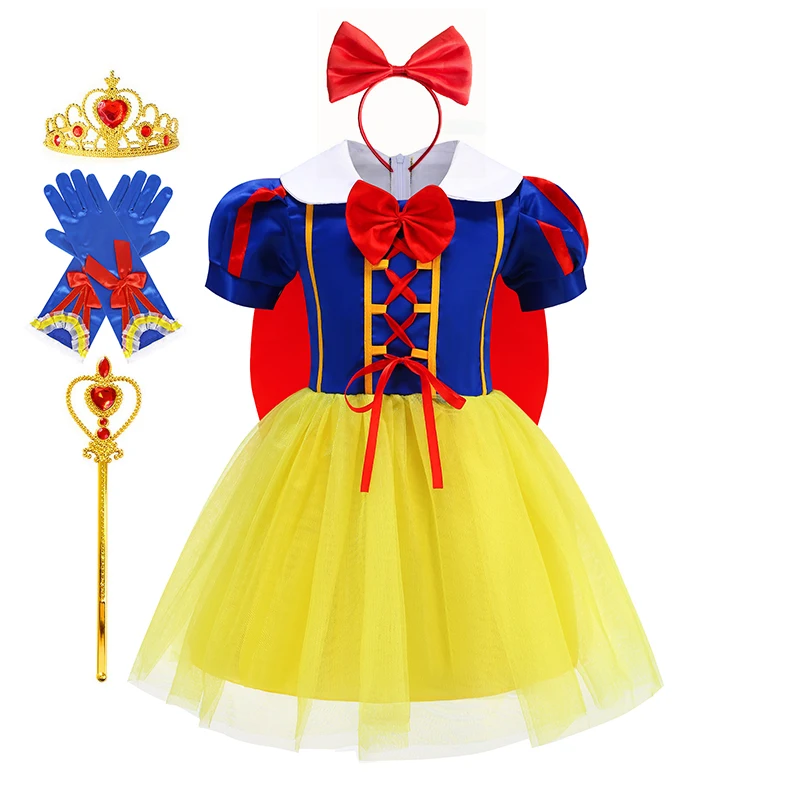 Girl Cosplay Disney Snow White Dress Kids Gown With Cloak Headband Children  Princess Dress Up Costume Halloween Party Outfits - AliExpress 1501
