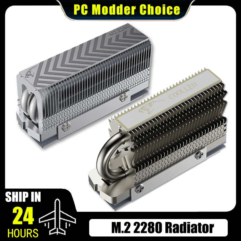 

Кулер Coolleo M.2 2280 SSD, радиатор M2, алюминиевый, с одинарными/двойными тепловыми трубками, HR-09/HR-10