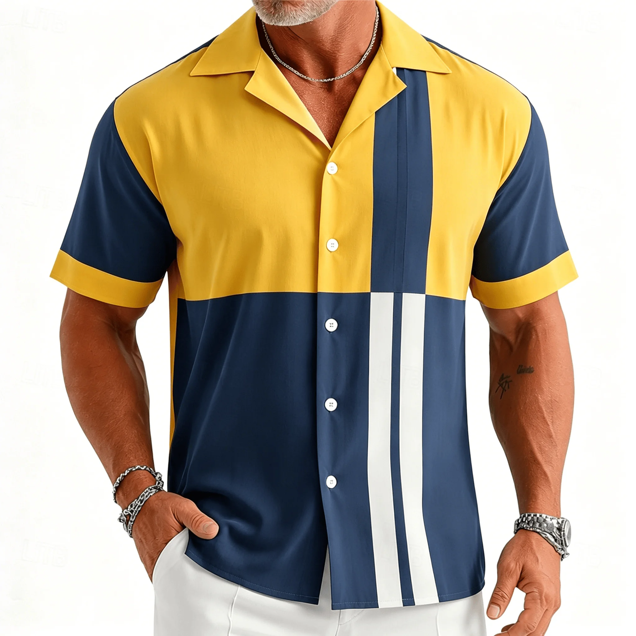 Camicia da Bowling a Righe Bia - Mens Fashion In The 50S recensione e prezzo