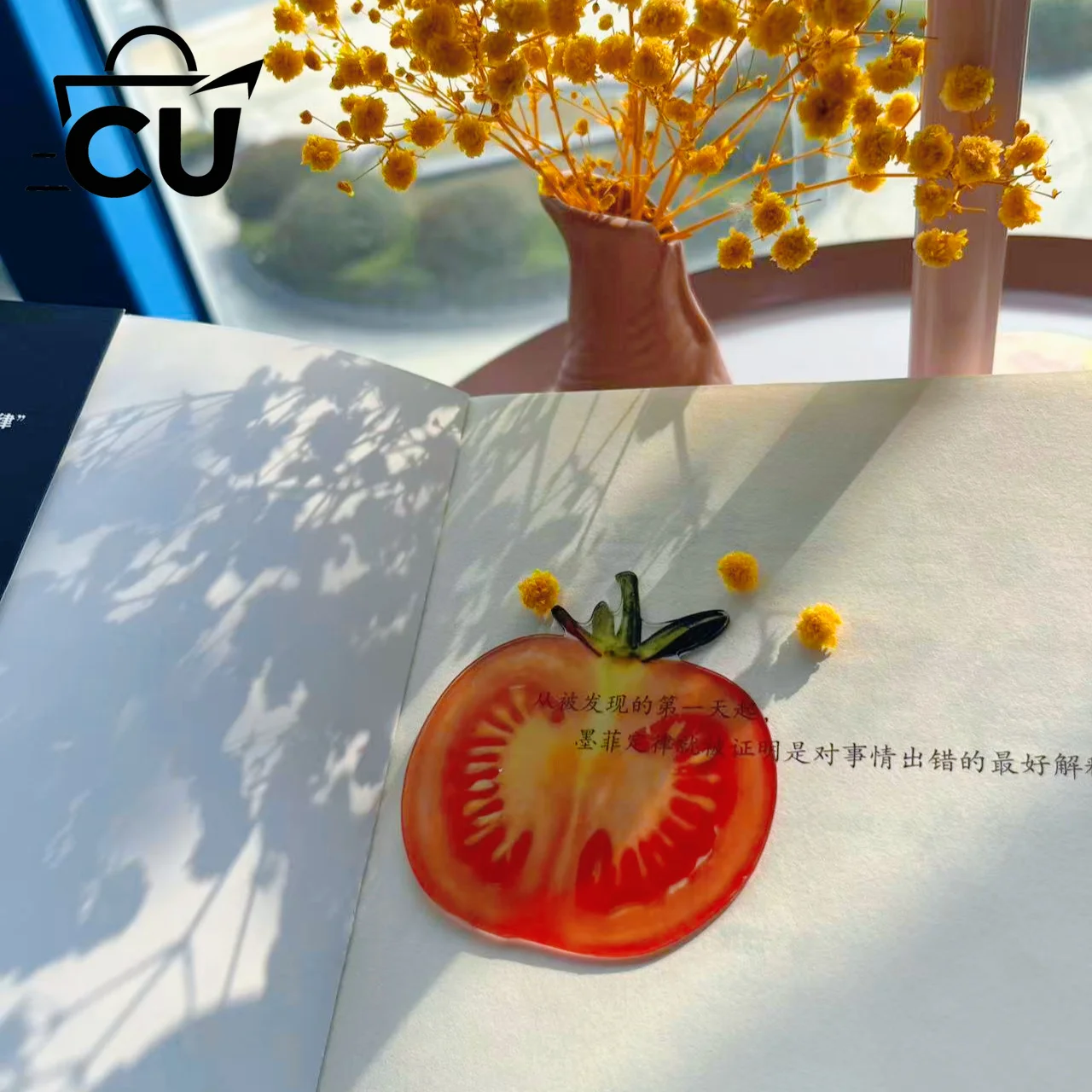 Tomato bookmark acrylic high-end sense transparent cute exquisite student gift reading mark transparent card