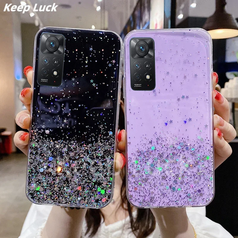 Luxury Fashion Glitter Case For Xiaomi Redmi Note 12 12C 11 11S 10 10A 10C 9 9A 9C 9T POCO X5Pro Soft Crystal Spakly Bling Cover