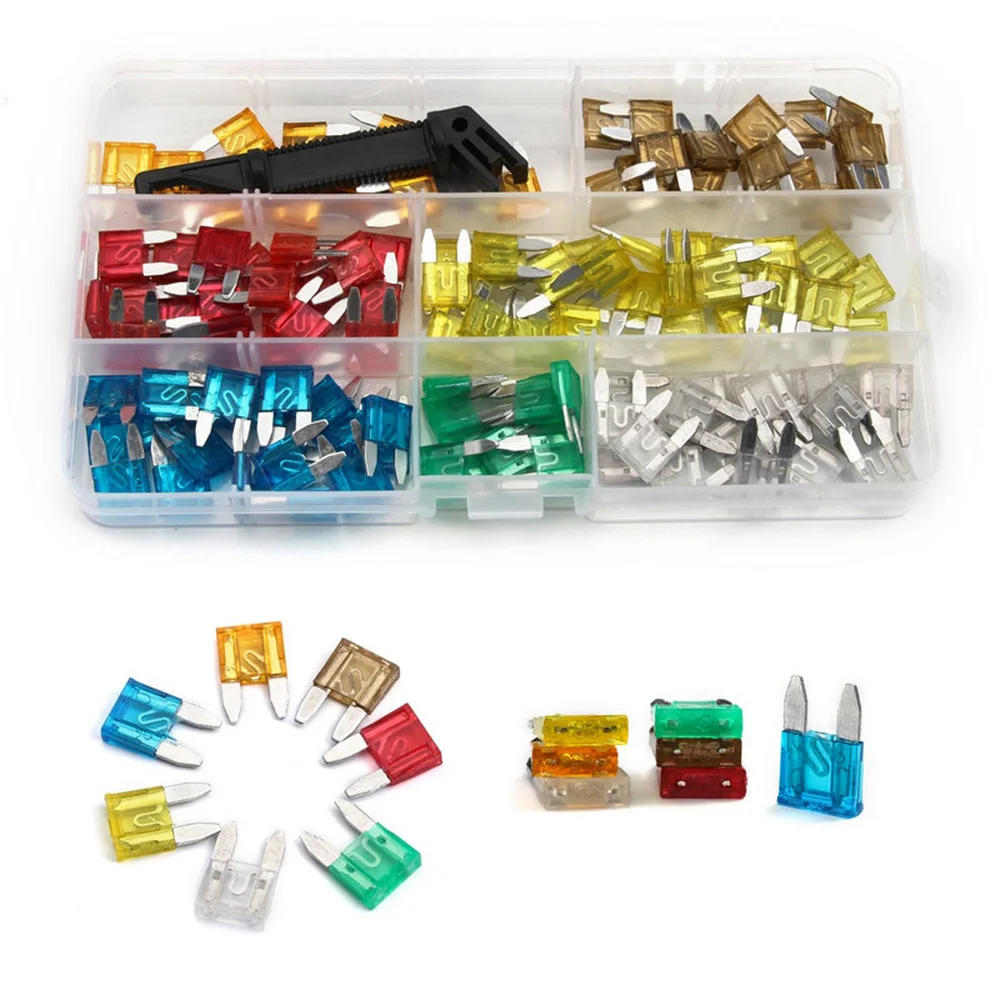 

120PCS Aluminum Car Fuse Box Small Car Fuses Power-off Protection Automotive Blade Type Fuse Assortment+1PC Car Fuse Clip