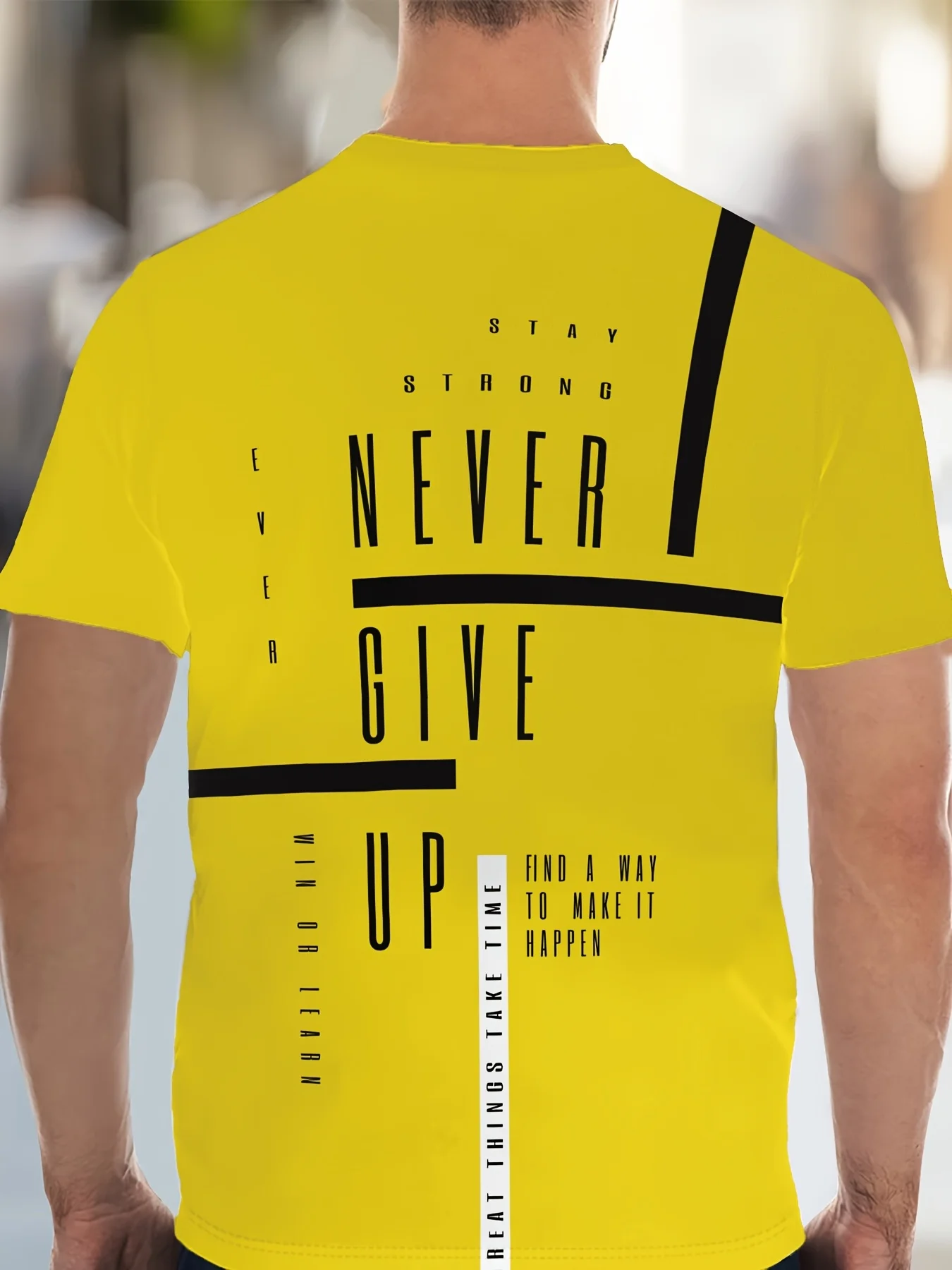 Sommer Heißer Verkauf männer Never Give Up Brief Gedruckt Kurzarm Shorts Set, Täglichen Outdoor Casual Dünne Polyester Set