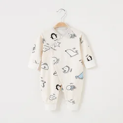 Boys and Girls' Pajamas One Piece Clothes Thin Crawling Clothes Cotton Newborn Clothes Baby Spring and Autumn