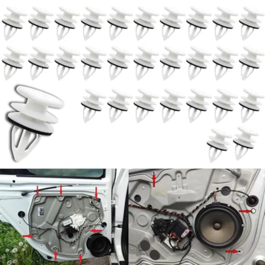 Car Retainer Clips Door Panel Clips 30PCS Push Retainer Clips for Door Trim Panel Replacement Auto Accessories Panel Moulding C