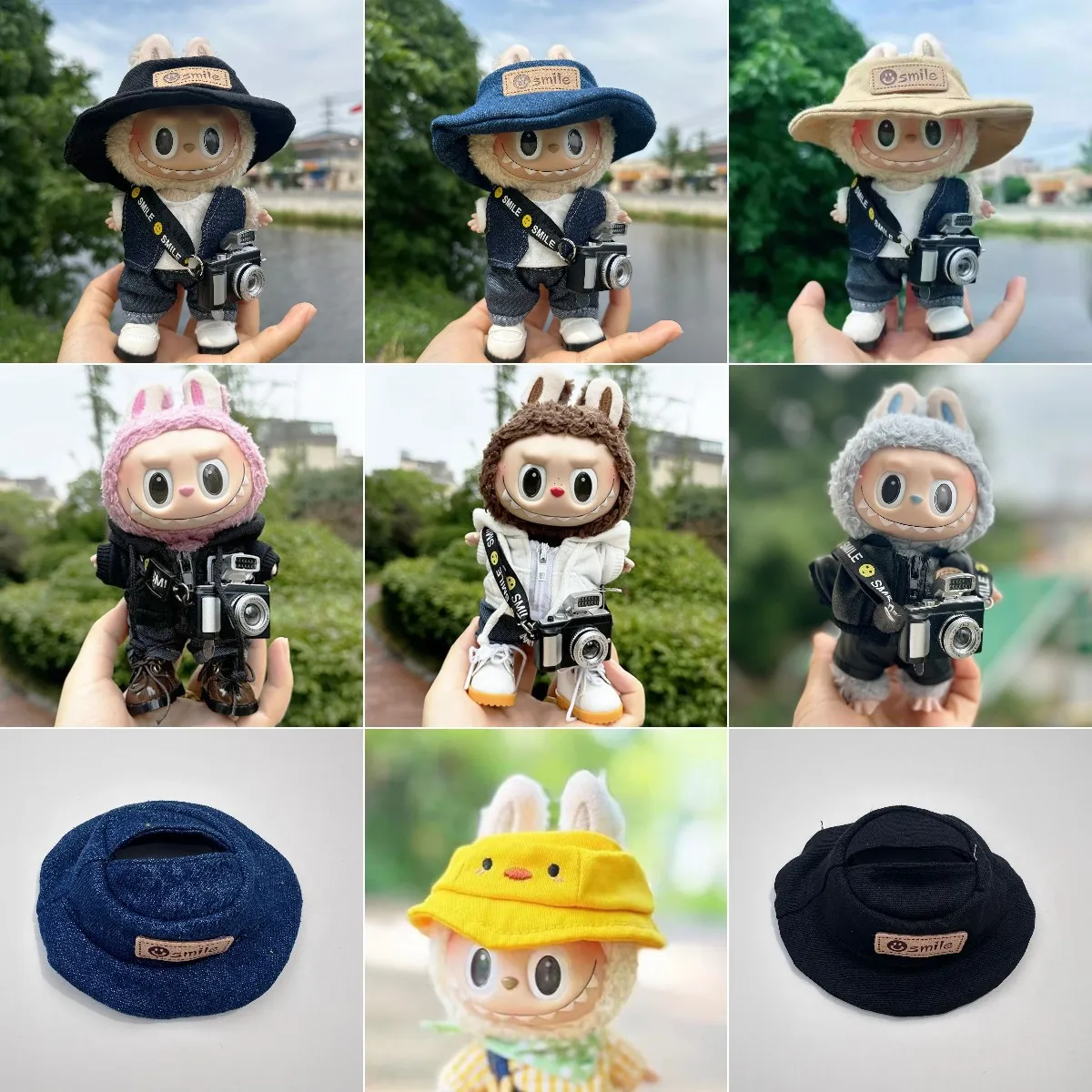 17cm Cute Mini Labubu Clothes Plush Hoodie Idol Dolls Cool jacket Hat Jumpsuit Clothing No Doll Accessories for Korea Kpop Exo