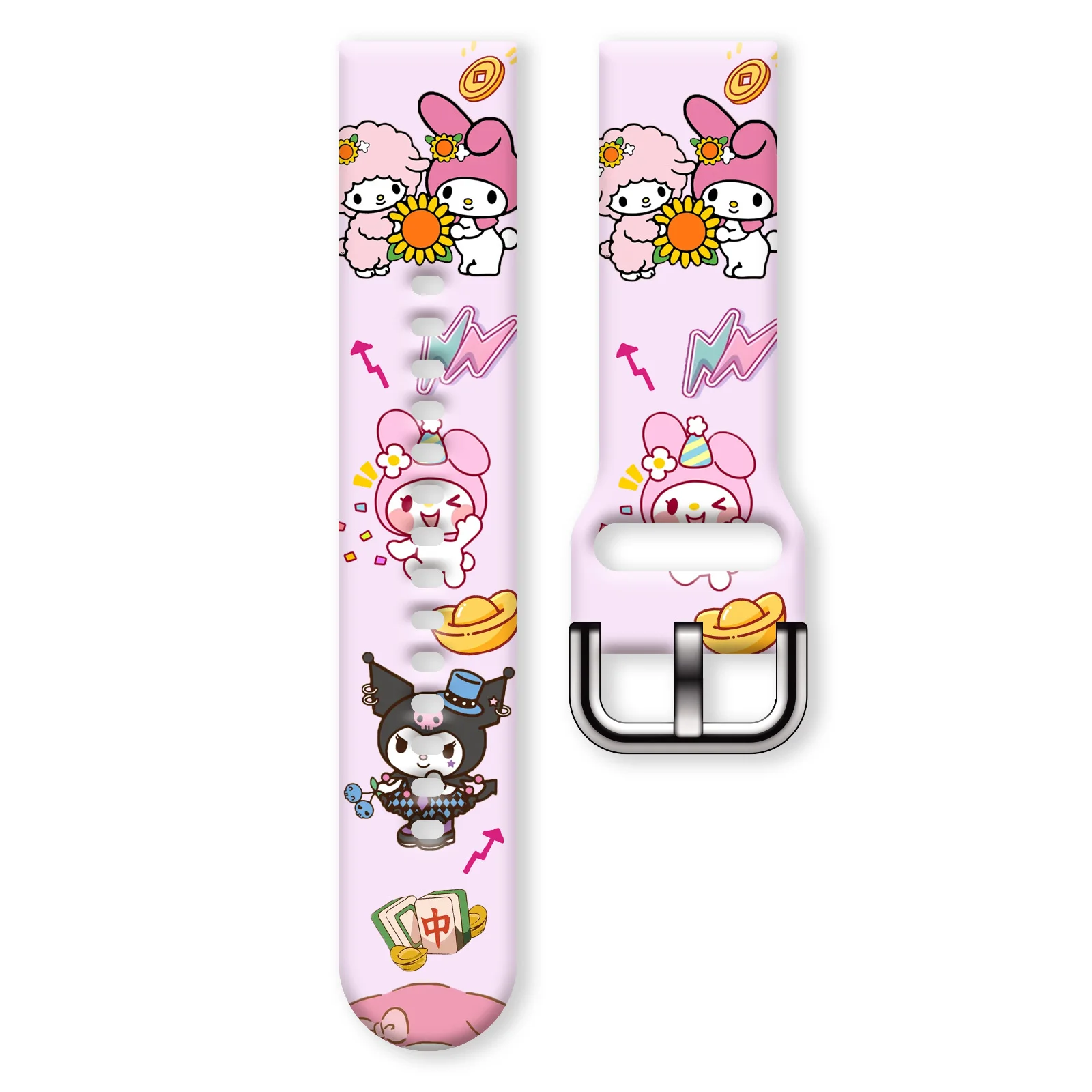 

Sanrio 20mm Kuromi Kitty Band for Samsung Galaxy Watch 7/6/5 40mm 44mm Band Replaceable Bracelet for Xiaomi Huawei Amazfit Watch