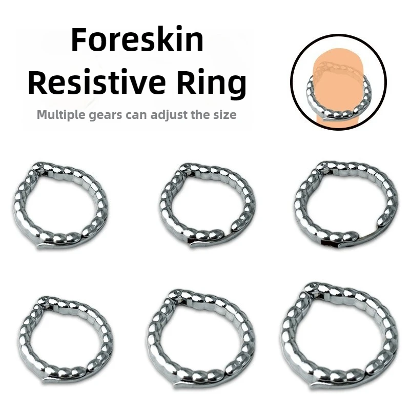 Metall Cock Ring Keuschheit Penis Ring Vorhaut Korrektur Penis Übung Ejakulation Verzögerung Lock Ringe Sex Spielzeug Für Männer