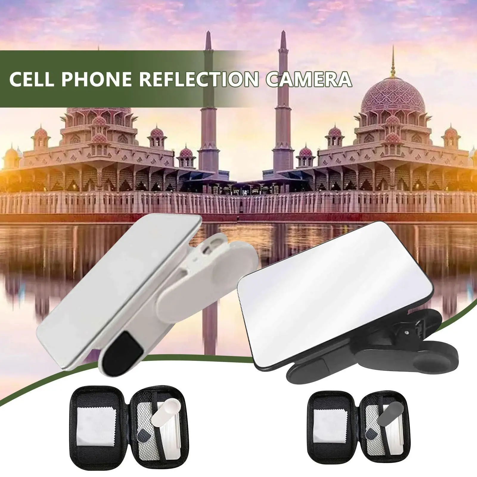 Klip Kamera Reflektor Ponsel, Cermin Reflektor Selfie, Kit Klip Reflektor Universal yang Dapat Disesuaikan