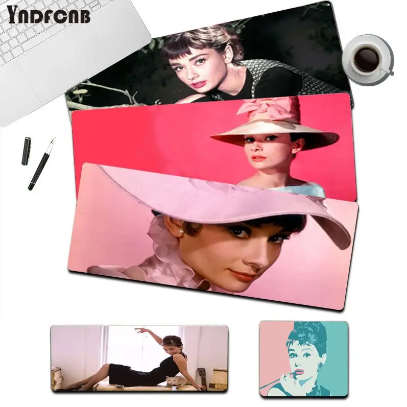 Audrey Hepburn Girl Pad Gaming Player Desk Laptop Rubber Mouse Mat Size For CSGO Game Player Desktop PC Computer Laptop