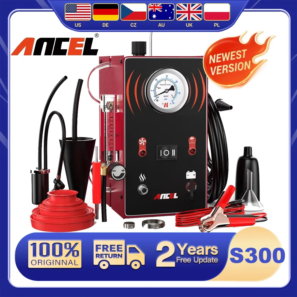 

ANCEL S300 Car Smoke Leak Detector Turbo 12V with Pump EVAP Leakage Locator Oil Smoke Pipe Generator Diagnostic Tool