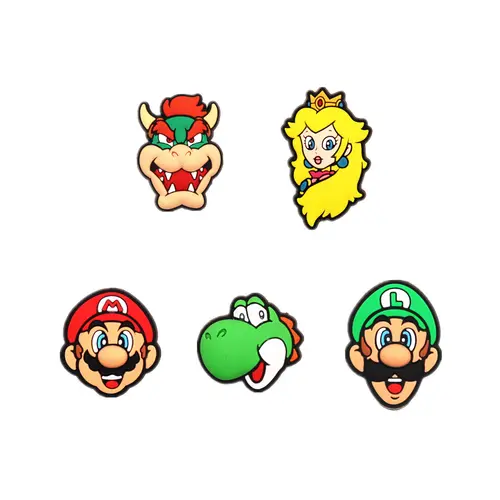 Imagen 1 del producto 1 Uds. MINISO Original PVC Super Mario adornos para zapatos sandalias hebilla decoraciones lindas zapatillas de princesa accesorios niños niñas regalo