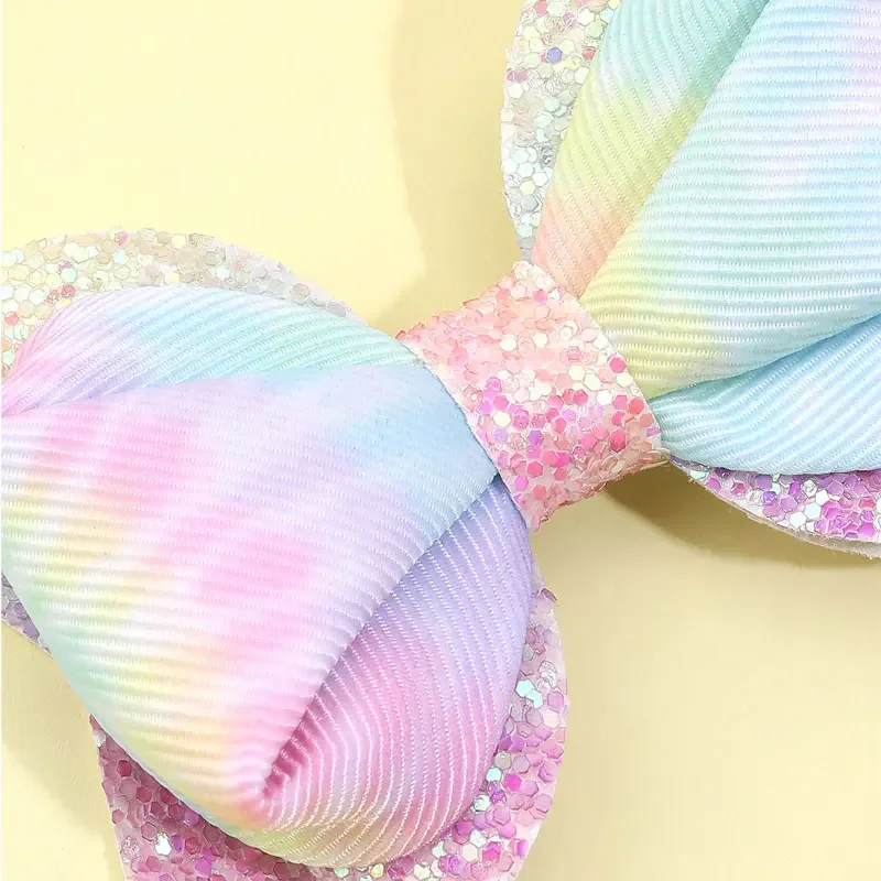 2Pcs Ribbon Glitter Bowknot Hairpins Metal Hair Clips Barrettes Hair Accessories For Toddlers Girls Valentine\'s Day Gifts