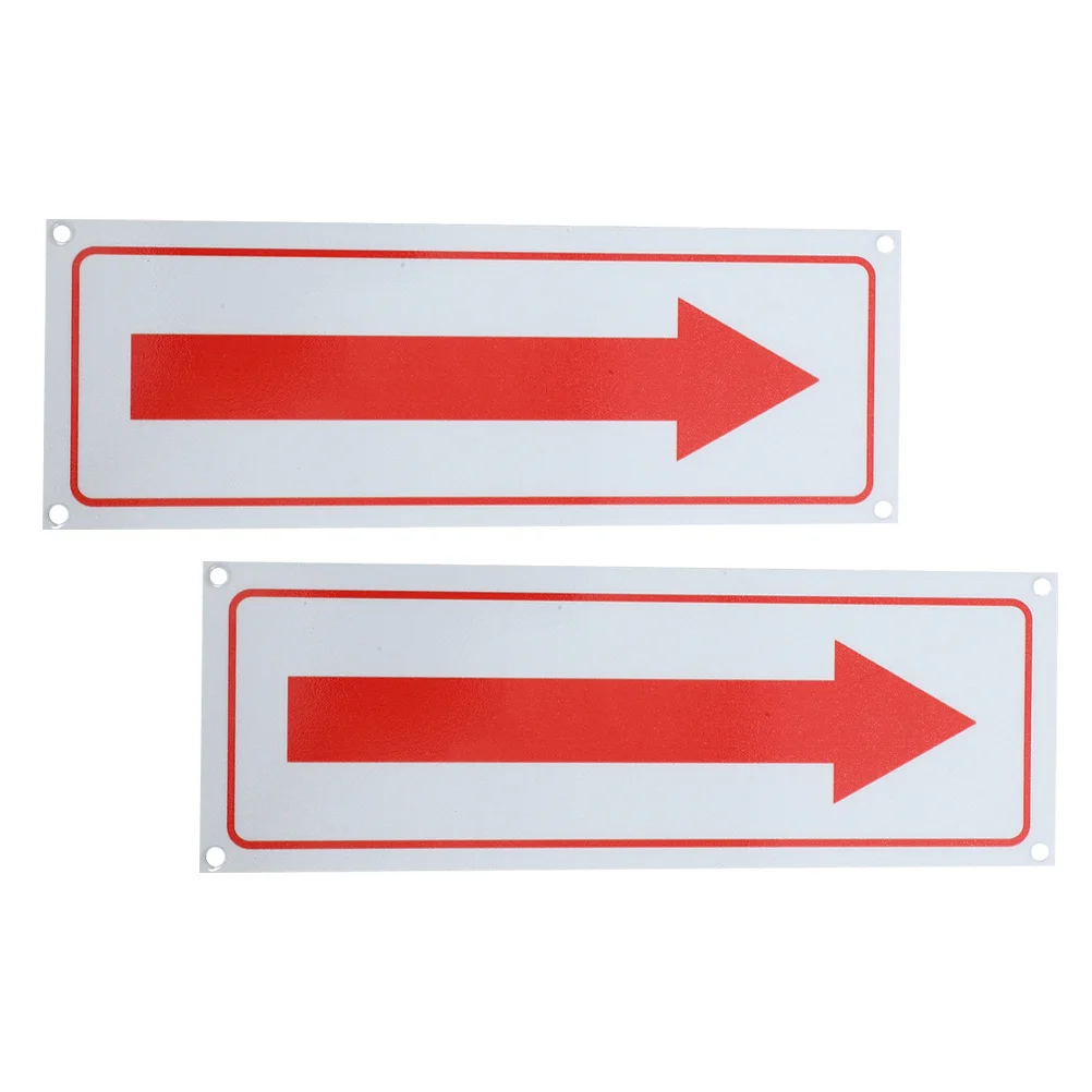 

2pcs Red Aluminum Arrow Sign Metal Directional Traffic Safety Indicator For Road Parking Street Guidance Outdoor Indoor Use