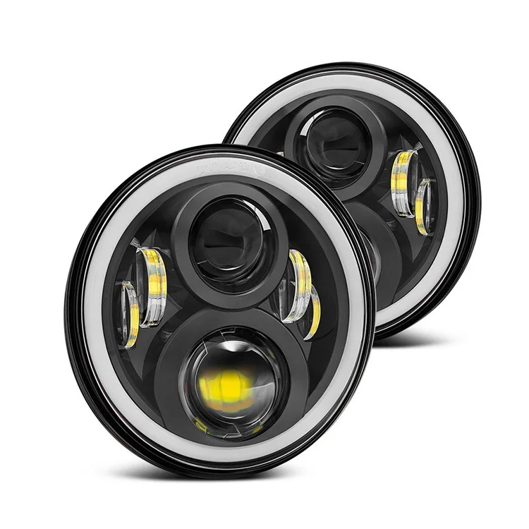 Wholesale DOT E13 approved 7 inch round led headlight h4 12V 24V 7inch for jeep  headlights   wrangler  Davidson