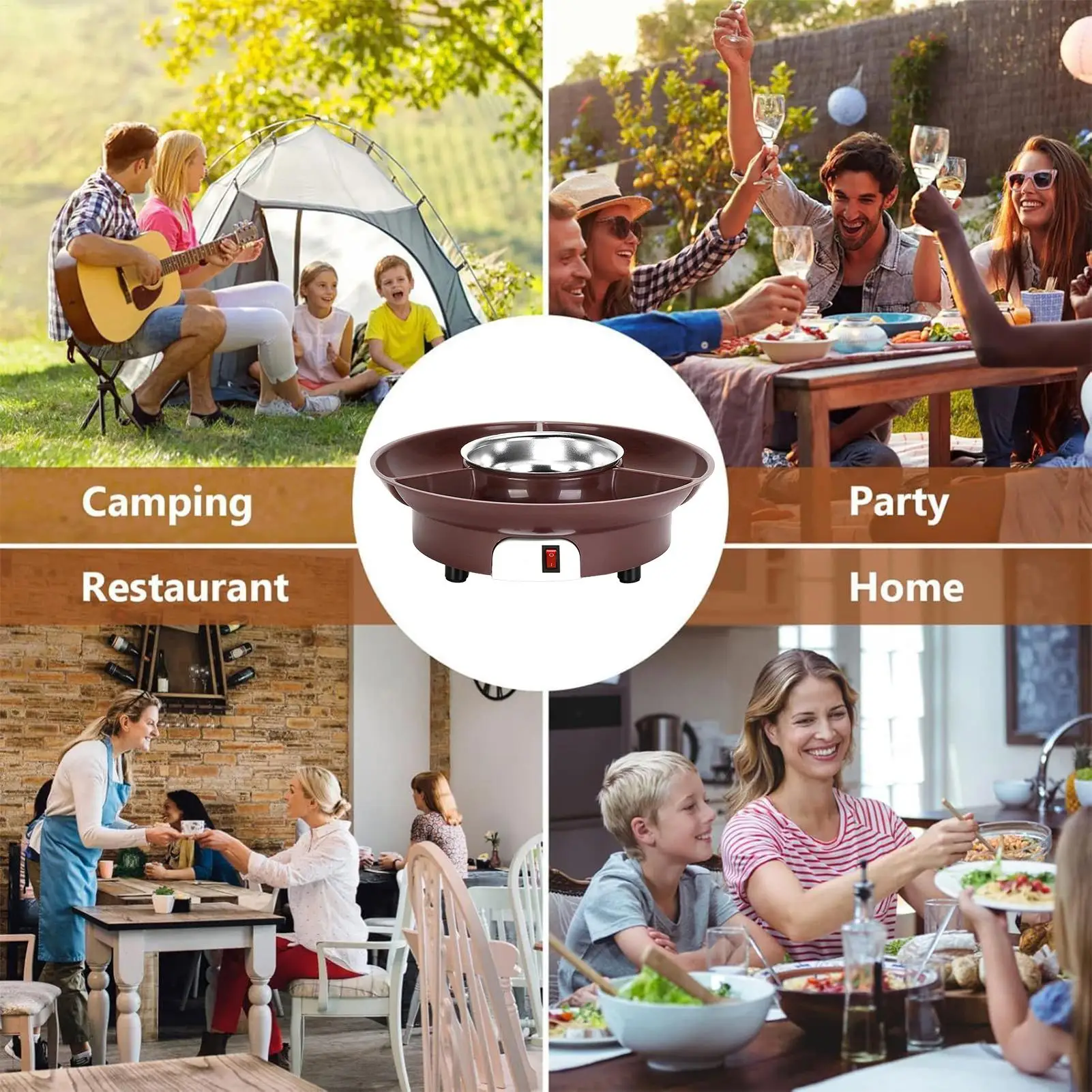 

Fondue Cup Safe Warmer Cup For Candy Butter Chocolate Melter For Cream Milk Coffee Desserts Kitchen Party Camping Picnic Date