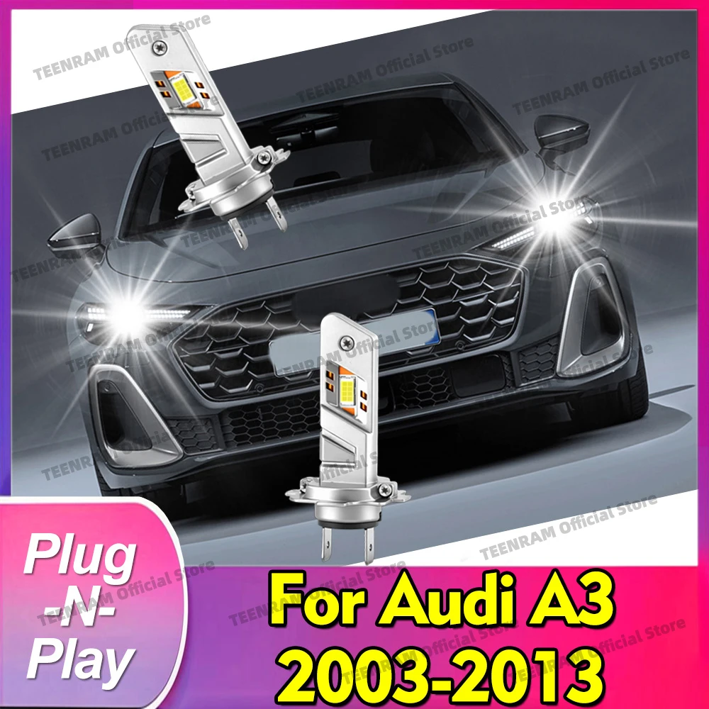 

2Pcs LED Headlight Bulbs H7 Headlamp 30000LM Super Brightness 12V For Audi A3 2003-2013 2004 2005 2007 2008 2009 2010 2011 2012