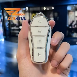 Silver Edge TPU Car Key Case Cover Shell Remote Fob Holder For BYD Song Plus Atto 3 Han EV Tang DM Qin Seal Dolphin Accessories