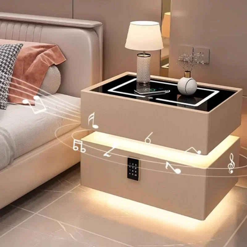 Light Door Lock Nightstand Bedroom Furniture Bedside Table Nightstand Bed Table